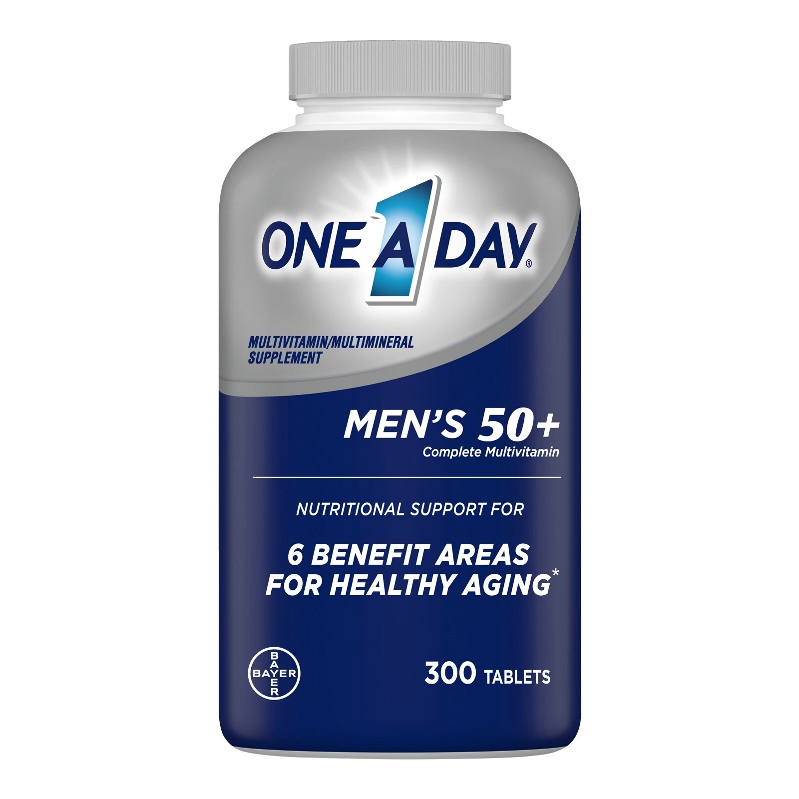 One A Day Men's 50+ Multivitamin/Multimineral Supplement, 300 Tablets